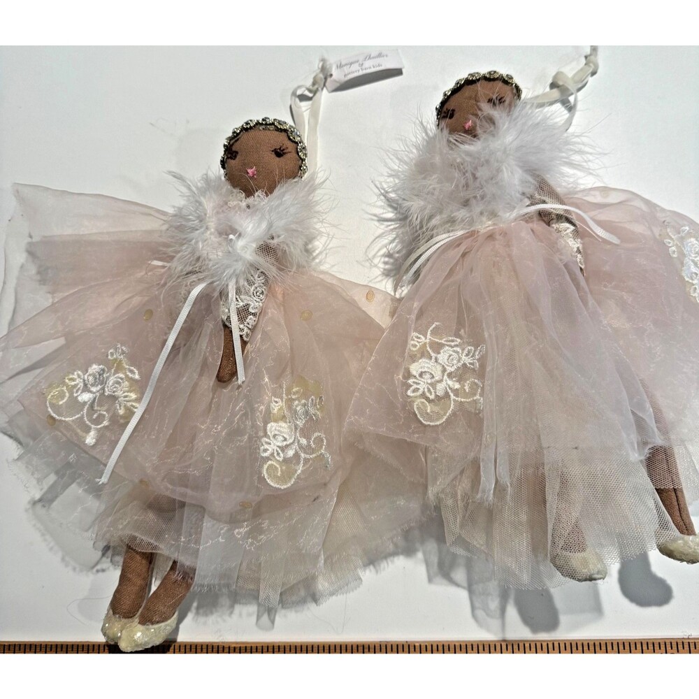Monique Lhuillier Pottery Barn Designer Doll Skylar Gold & Pink Lot of 2